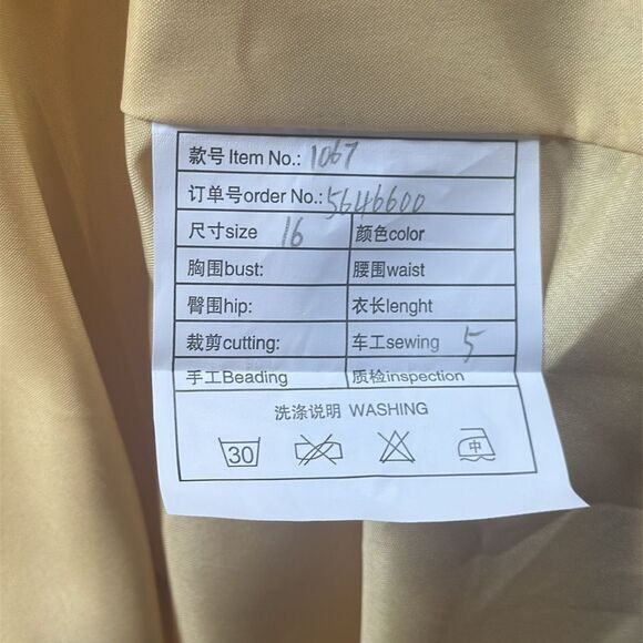 Women’s Full Length Long Sleeve Chiffon V-Neck Formal Dress Corset Back Size 16 - Picture 9 of 12